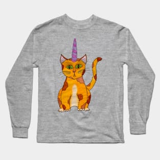 Calico Unicat, calico cat with unicorn horn Long Sleeve T-Shirt